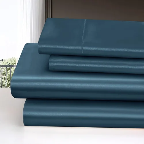 Miniatura 104 de Homiest Juego de sábanas de satén de lujo de 3 piezas con bolsillo profundo, 1 sábana bajera + 1 sábana encimera + 1 funda de almohada
