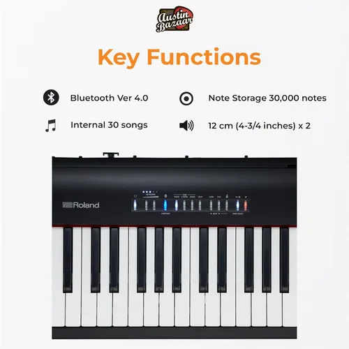 Miniatura 6 de Roland FP-30X Piano digital de 88 teclas - Paquete negro con soporte KSC-70, unidad de pedal KPD-70 de tres pedales, banco, lecciones en línea, DVD