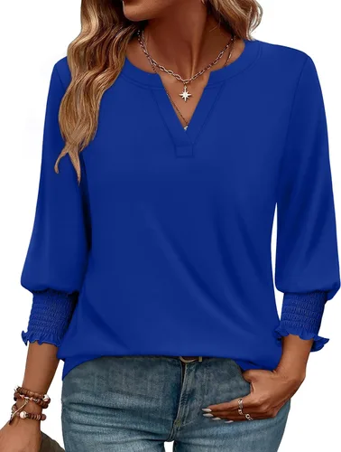 Miniatura 27 de WIHOLL 3/4 Length Sleeve Womens Tops Summer Shirts Spring Vacation Outfits Dressy Casual Trendy Fall S-3XL