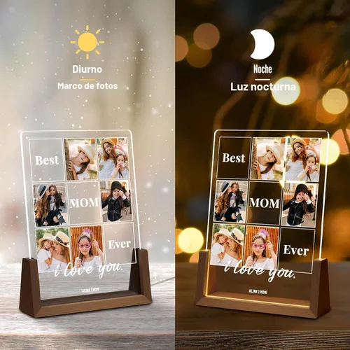 Miniatura 5 de LUCKOR Placa Decorativa Foto Personalizada para Mamá, Regalo del Día de la Madre de Hija, Hijo, Niños, Personalizada para Esposa de Esposo, La Mejor