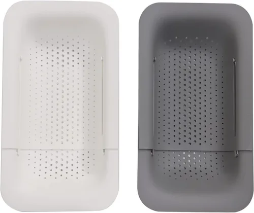 Miniatura 14 de Coladores y coladores plegables para fregadero y coladores de rejilla sobre el fregadero Colador plegable Colador extendible de plástico para frutas