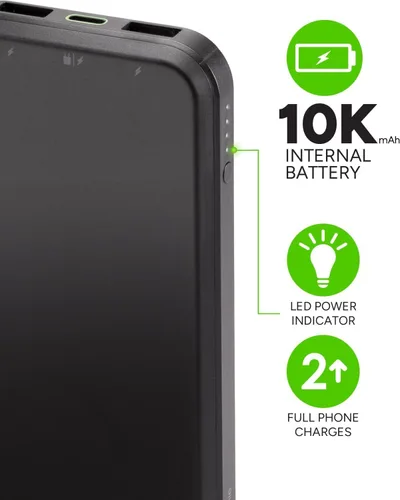 Miniatura 3 de Mophie powerstation prime10 - Banco de energía portátil con batería interna de 10,000 mAh, carga rápida USB-C PD de 18 W, carga 3 dispositivos