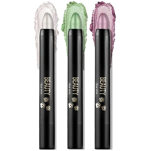 Miniatura 21 de Boobeen Lápiz de sombra de ojos impermeable, lápiz de sombra de ojos en crema brillante para maquillaje de ojos con purpurina, fácil de usar (012#)