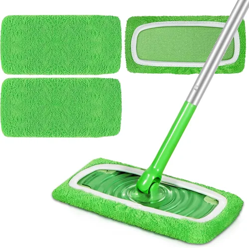 Miniatura 8 de 6 almohadillas de microfibra reutilizables compatibles con Swiffer Sweeper, paños de barrido en seco y paños húmedos, almohadillas lavables