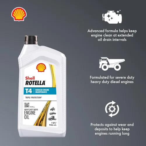 Miniatura 3 de Shell Rotella T4 Triple Protection 15W-40 Aceite de motor, 1 cuarto de galón (paquete de 6)