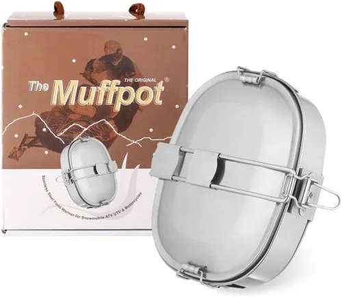 El calentador de alimentos de escape original MuffPot para vehículos de automovilismo. Motos de nieve, ATV, UTV y motocicletas