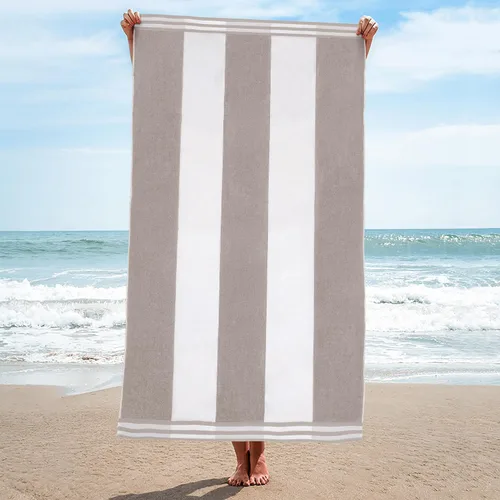Miniatura 57 de Superior Juego de toallas de playa de algodón de gran tamaño de 4 piezas, toallas absorbentes para baño, playa, piscina, natación, adultos, niños