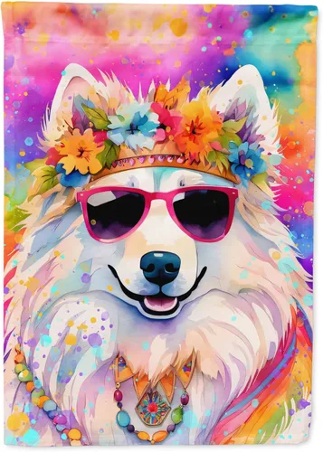 Miniatura 48 de Caroline's Treasures DAC2448GF - Bandera de jardín con diseño de perro afgano hippie Dawg, bandera decorativa para patio exterior, patio, obras