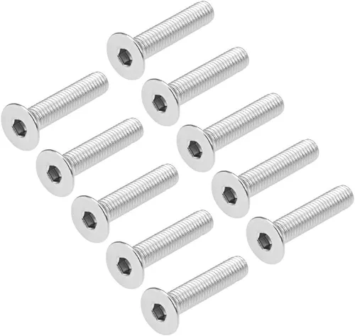 Miniatura 9 de uxcell Tornillos de máquina de cabeza plana M5x30mm Tornillo hexagonal interno 304 pernos de fijación de acero inoxidable 10 piezas