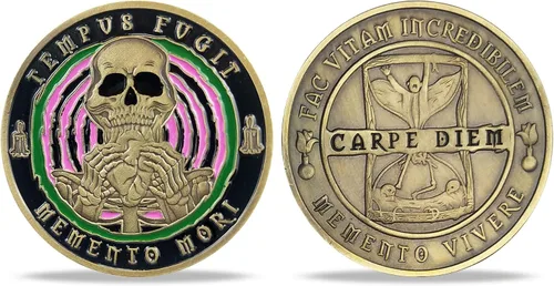 Miniatura 3 de Imasoner Memento Mori Coin Stoic Coin EDC Challenge Coin Stoicism Regalos para recordatorio