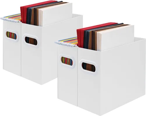 Miniatura 23 de Organizador de archivos colgante, organizador de carpetas de archivos de cartón para tamaño carta, caja de almacenamiento de documentos