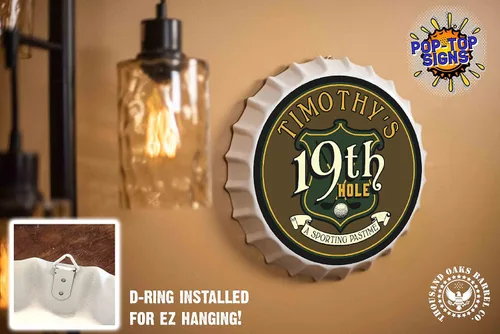 Miniatura 4 de Letrero personalizado para tapa de botella de cerveza (agujero 19), letreros de barra personalizados de metal de estaño para colgar en la pared