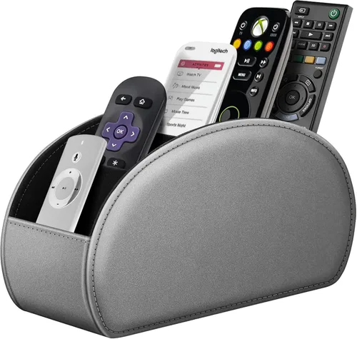 Miniatura 8 de Fintie - Soporte para control remoto, organizador de cuero vegetal para control remoto de televisor, organizador de escritorio, 5 compartimentos