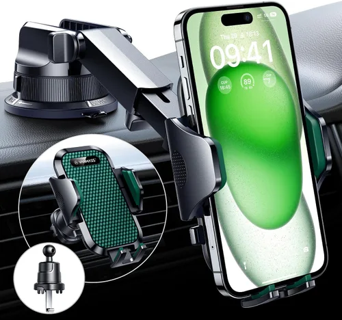 Miniatura 14 de VANMASS [Verdad Grado Militar] Soporte para teléfono de coche [Mejor succión y clip] Soporte para teléfono celular para salpicadero, rejilla