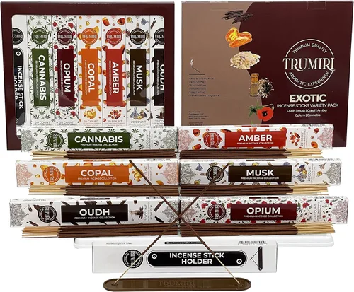 Miniatura 13 de Paquete variado de varitas de incienso gourmet - 120 varillas (6 fragancias x 20 varillas) - Canela, Vainilla, Café, Chocolate - Varillas