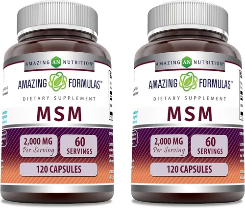 Miniatura 6 de Amazing Formulas MSM (metilsulfonilmetano), suplemento de 2000 mg por porción, cápsulas, sin OMG, sin gluten, fabricado en Estados Unidos