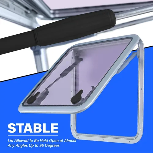 Miniatura 6 de Amarine Made Ventana de ojo de buey de 22.5 pulgadas x 22.5 pulgadas, ventana de barco de aluminio anodizado, ventana de ojo de buey marino con tapa