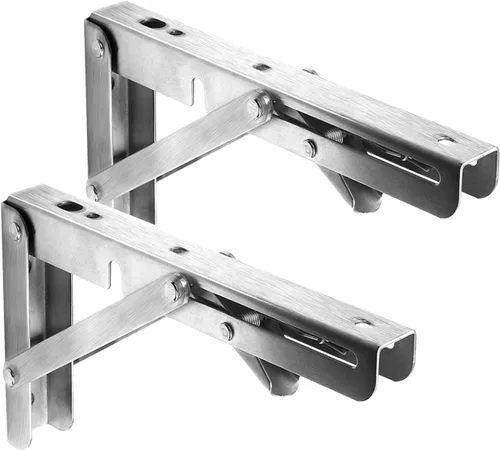 Soportes de estante triangulares de acero inoxidable plegables de alta resistencia, soporte de estante montado en la pared para oficina en casa,