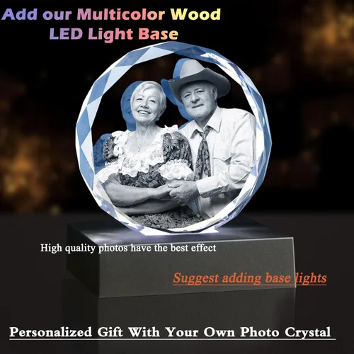 Miniatura 2 de Foto de Cristal 3D, Regalos Personalizados de Navidad para Mujeres, Esposa, Ella, Él, Hombres, Marido, Regalos de Fotos Personalizados, Cumpleaños