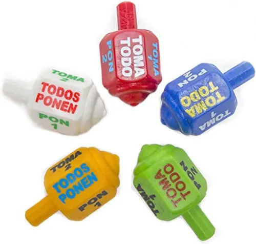 Miniatura 9 de Classic Mexican Pirinola Toma Todo - Pieza de plástico sólido, 5 unidades, multicolor (5 unidades)
