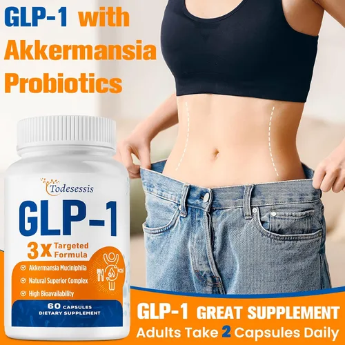 Miniatura 6 de Suplemento GLP-1 para mujeres, fórmula dirigida 3X, suave para el estómago, GLP-1 con probiótico Akkermansia, berberina HCI e inulina de achicoria