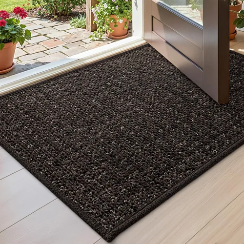Miniatura 9 de DEXI Tapete para puerta delantera, 17 x 30 pulgadas, parte trasera de goma antideslizante, tapete de bajo perfil absorbente para la entrada