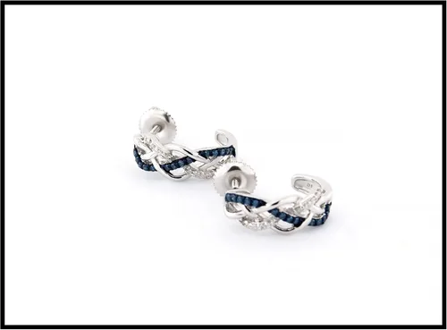 Miniatura 3 de Dazzlingrock Collection - Pendientes de aro para mujer, plata de ley (0,33 quilates)