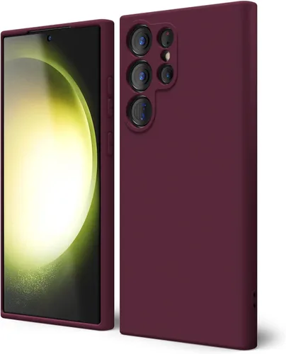 Miniatura 155 de oakxco Funda para teléfono Samsung Galaxy S21 Ultra con agarre de silicona líquida, bonita funda delgada y delgada de goma suave de TPU lisa