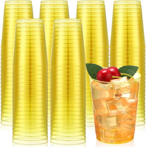 Miniatura 15 de Minatee 100 vasos de plástico desechables de lujo, vasos de cóctel de vino resistentes para graduaciones, bodas y fiestas de cumpleaños, vasos