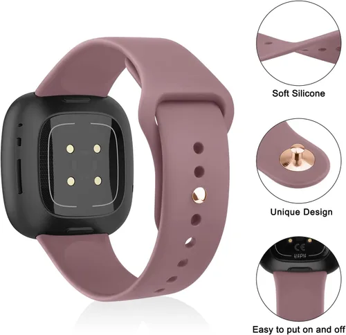 Miniatura 3 de Vancle Correas de repuesto de silicona suave compatibles con relojes inteligentes Fitbit Versa 4/3 y Sense 2 para hombres y mujeres