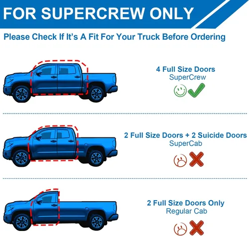 Miniatura 2 de Estribos Laterales de 6.3 Pulgadas Compatibles con Ford F150 F-150 SuperCrew Cab 2015-2023 Puertas de Tamaño Completo con 6 Soportes