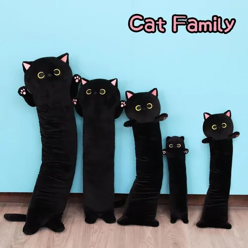 Miniatura 5 de Almohada de felpa de gato de 22.5 pulgadas de largo, animal de peluche de gato largo, almohada gigante para abrazar para niños y adultos, peluche