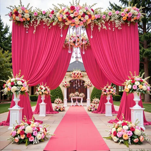 Miniatura 140 de Cortinas de telón de fondo blanco de 30 pies x 8 pies para fiestas de boda, 6 paneles de 5 pies x 8 pies, cortinas de fotografía de poliéster sin