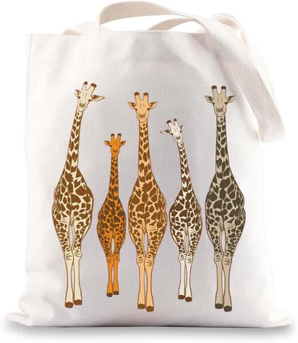 G2TUP Bolsa de mano de jirafa amantes de la jirafa bolsa de comestibles reutilizable jirafa animal regalo de cumpleaños Bolso de mano jirafa