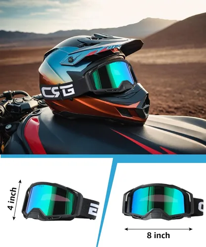 Miniatura 5 de CRG Sports Gafas de motocicleta ATV Dirt Bike Gafas Off Road Racing Motocross Gafas para hombres, mujeres y adultos