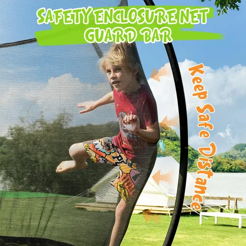 Miniatura 4 de Gigu 10FT 12FT 14FT 15FT 16FT Recreational Trampolines with Enclosure Net and Ladder and Anti-Rust Coating, ASTM Approved Trampoline Outdoor for