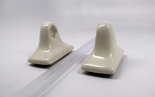 Miniatura 6 de Tenedos Kit de toallero de cerámica Bone Almond, accesorio de baño esmaltado, instalación con azulejos (no para superficie plana), duradero