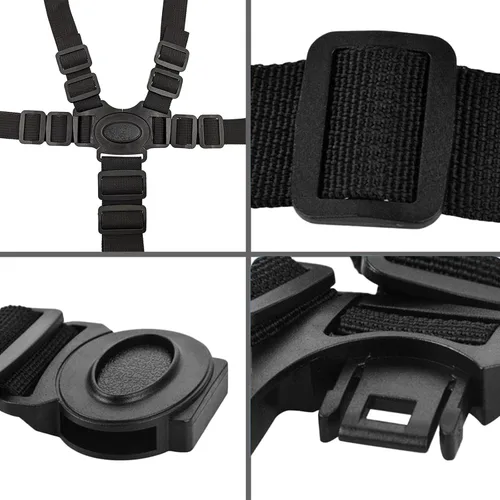 Miniatura 3 de Correa universal de arnés de 5 puntos, cinturón de arnés ajustable, cinturón de seguridad para silla alta, silla de paseo, cochecito, cinturón