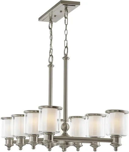 Miniatura 3 de Livex Lighting 40208-91 - Lámpara de araña lineal de transición con ocho luces de Middlebush Collection en Pwt, Nckl, B/S, Slvr. acabado, 41.75