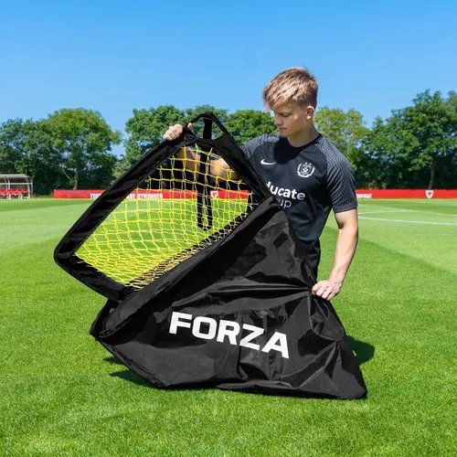 Miniatura 7 de FORZA Portería de fútbol cuadrada desplegable [4 tamaños] Postes portátiles para práctica de tiro para niños – Pop-Up en minutos Un solo o par