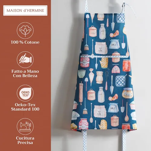 Miniatura 2 de Maison d' Hermine 100% Cotton Apron for women with Pocket Kitchen Chef Apron for Men Cooking Spring Summer 019 - Vamos a hornear