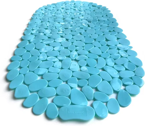 Alfombra antideslizante para bañera y ducha "Pebbles" de 27 x 14 pulgadas, ovalada, no tóxica, segura, limpia, lavable a máquina, agarre y drenaje
