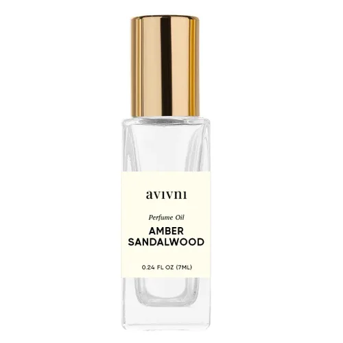 Avivni Ámbar sándalo – Aceite de fragancia de lujo unisex, ingredientes limpios Perfume RollOn (0.24 oz – 0.2 fl oz), ámbar cálido y sándalo