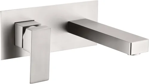 Miniatura 12 de SUMERAIN Grifo de lavabo de baño de montaje en pared negro mate, grifo para lavabo/vasija, válvula de latón de instalación preliminar incluida