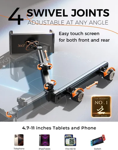 Miniatura 10 de LISEN Soporte para iPad Montaje para Automóvil Elementos Esenciales para Viajes por Carretera Actividades para Niños, Accesorios de Automóvil