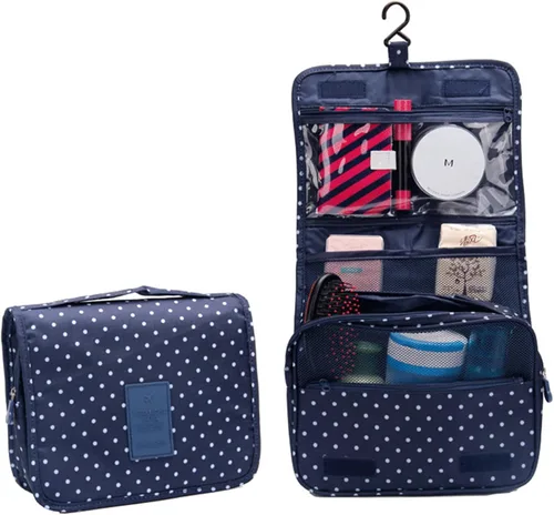 Miniatura 13 de L&FY Neceser portátil multifuncional para viaje, estuche de maquillaje y cosméticos, organizador de artículos de aseo, A-Negro