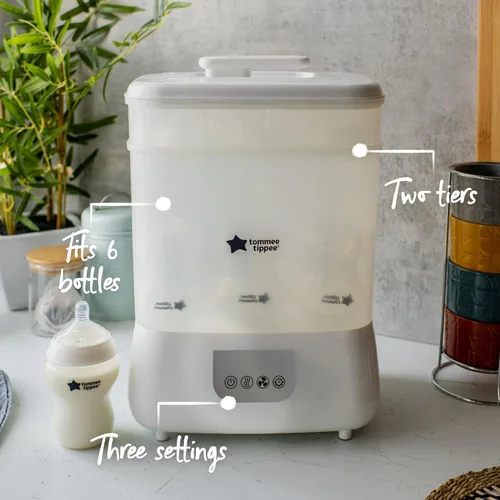 Miniatura 3 de Tommee Tippee Steridryer - Esterilizador eléctrico de vapor y secadora para biberones y accesorios y calentador de biberones Easiwarm que calienta