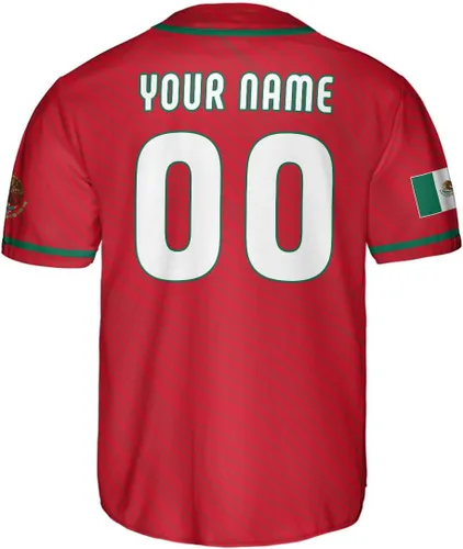 Miniatura 3 de Leeprints - Camiseta de béisbol mexicana personalizada para hombres y mujeres, camiseta de bandera mexicana, orgullo mexicano