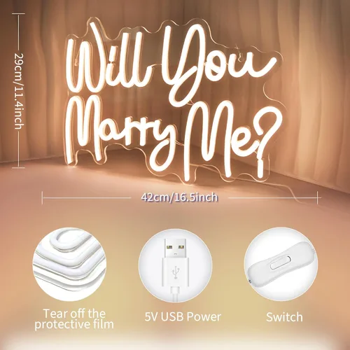 Miniatura 4 de Letreros de neón para decoración de pared, luz LED blanca cálida para decoración de habitación, letrero iluminado para fiesta de cumpleaños