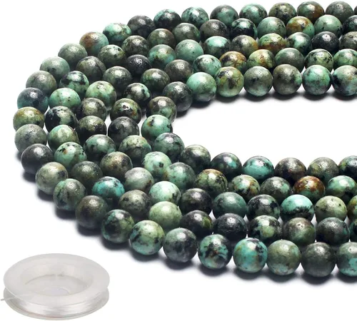 Miniatura 13 de 70 piedras preciosas curativas naturales de 0.315 pulgadas, piedra energética de lapislázuli, cuentas sueltas redondas, cuentas de cristal